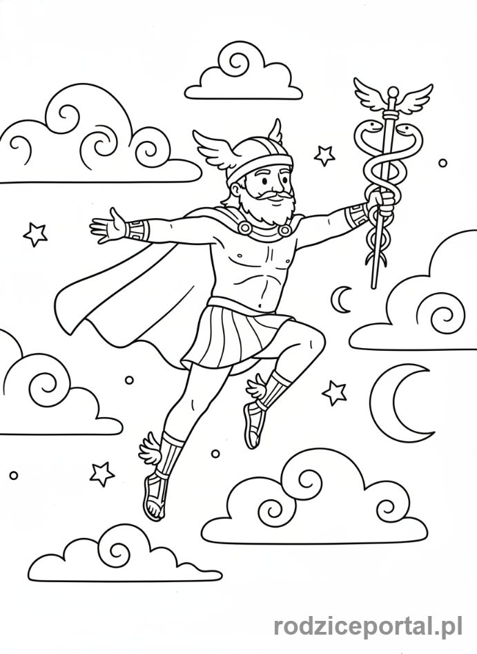 Kolorowanka Mitologia - Hermes