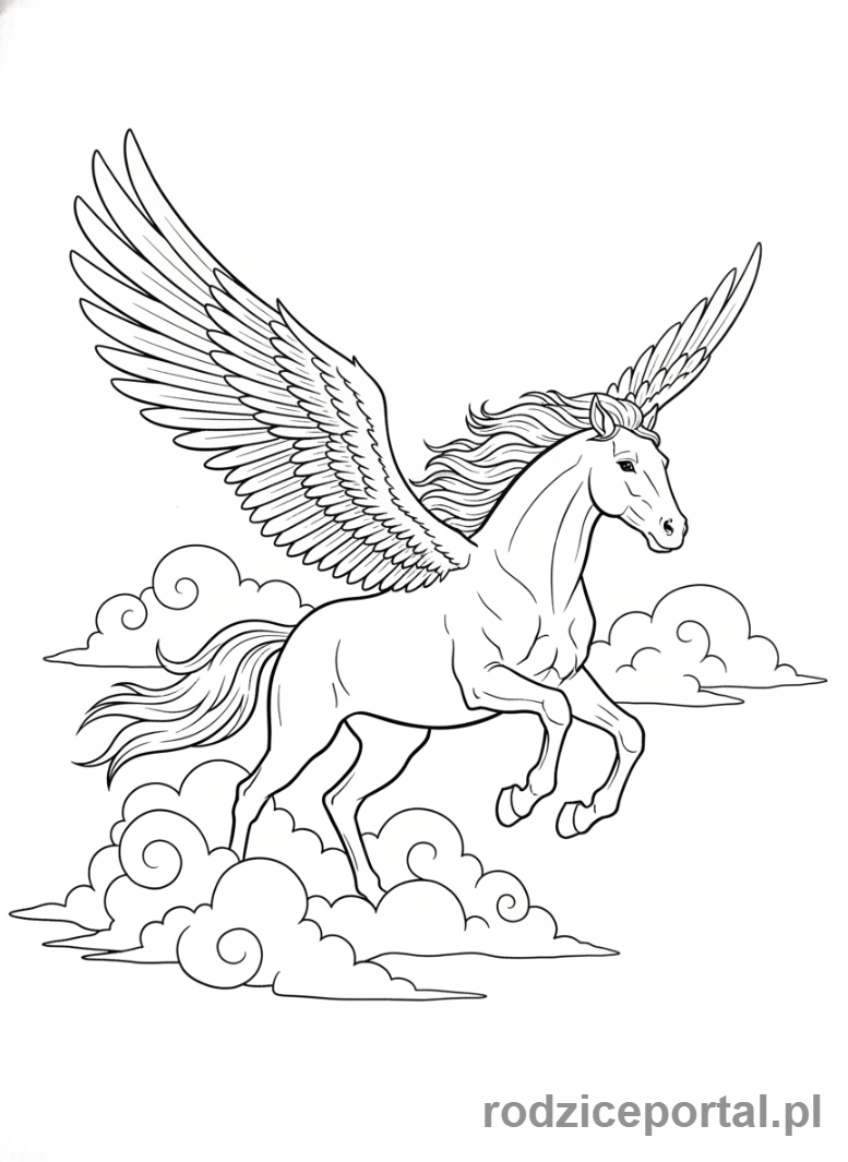 Kolorowanka Mitologia - Pegaz