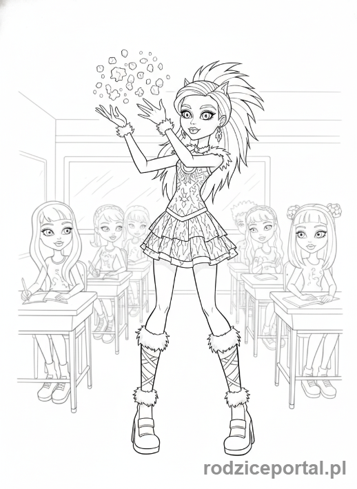 Kolorowanka Monster High - Abbey-w-klasie