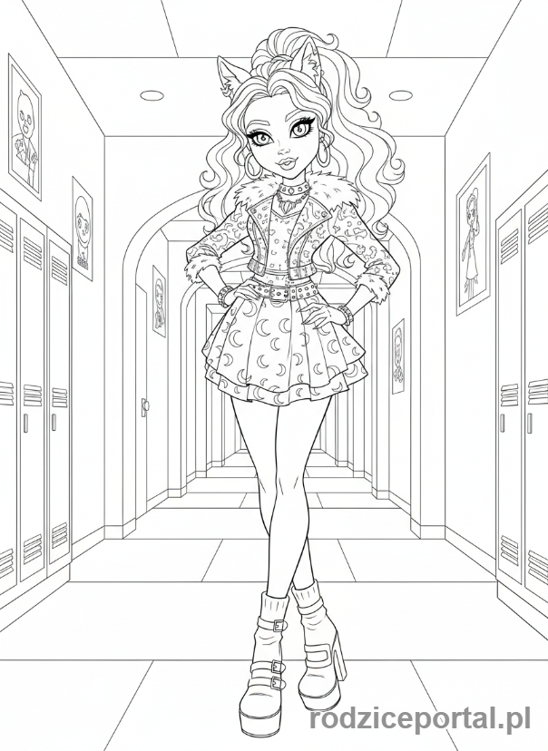 Kolorowanka Monster High - Clawdeen-modny-strój
