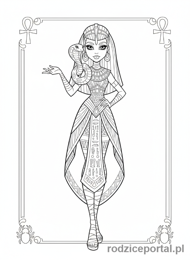 Kolorowanka Monster High - Cleo-z-kobrą