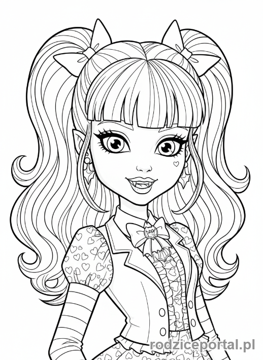 Kolorowanka Monster High - Draculaura-zbliżenie