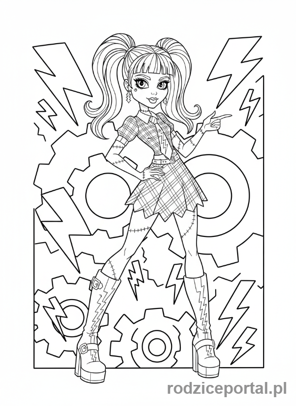 Kolorowanka Monster High - Frankie-cała-postać