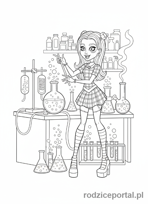 Kolorowanka Monster High - Frankie-eksperyment