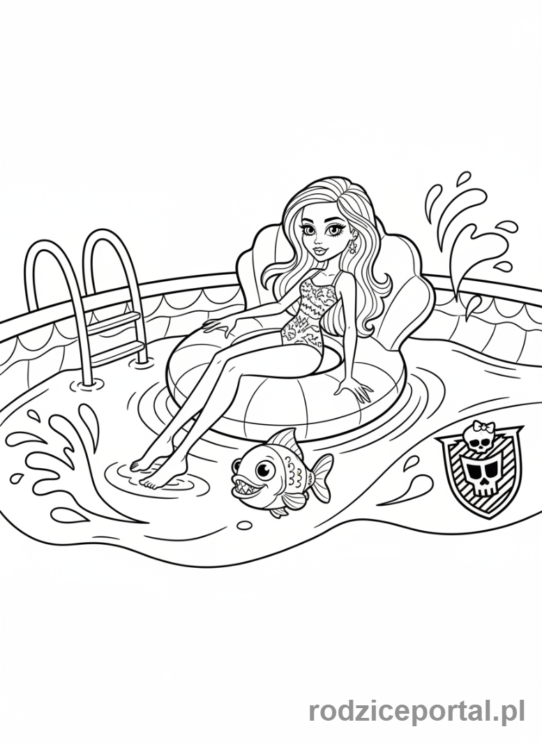Kolorowanka Monster High - Lagoona-przy-basenie