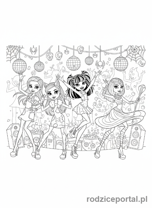 Kolorowanka Monster High - Monster-Party