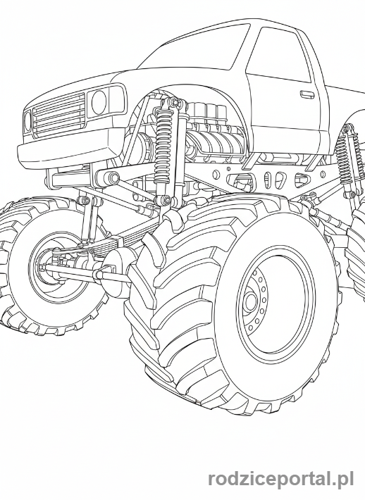 Kolorowanka Monster Truck - Monster Truck detale