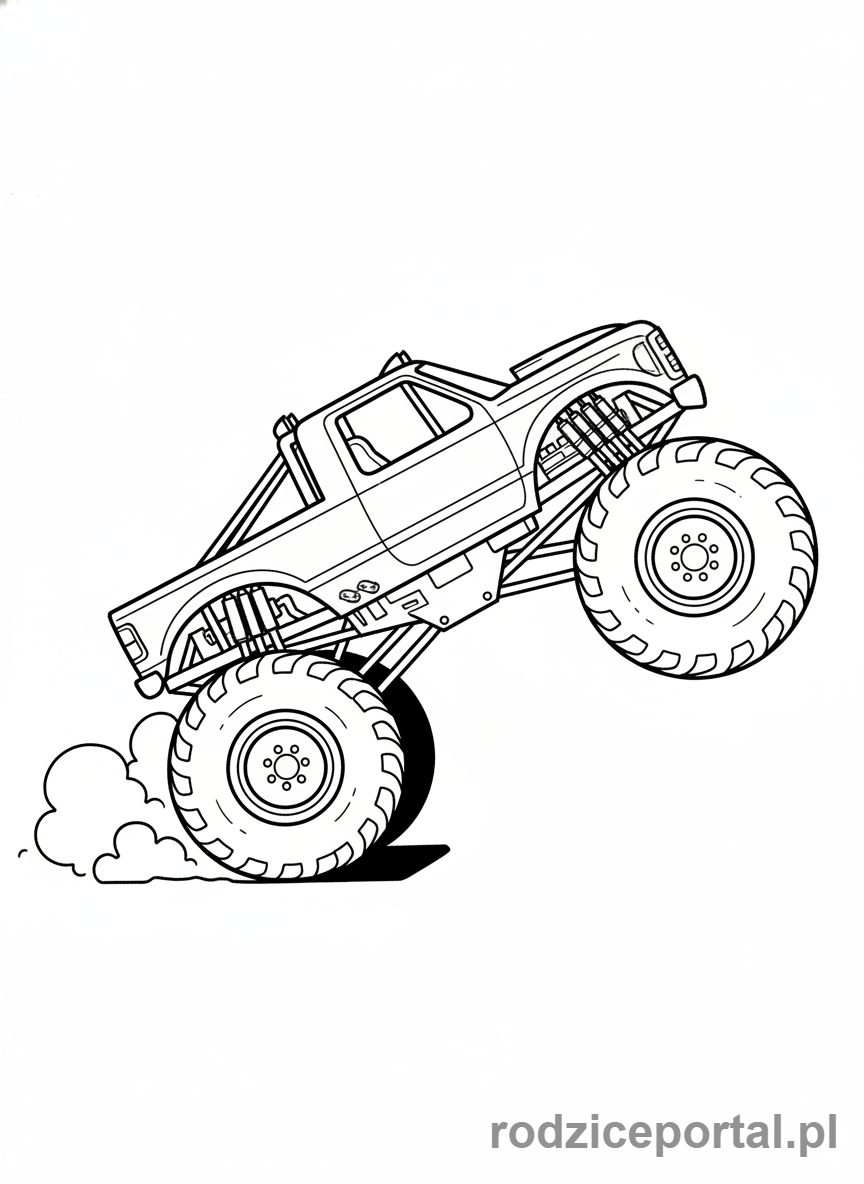 Kolorowanka Monster Truck - Monster Truck na dwóch kołach