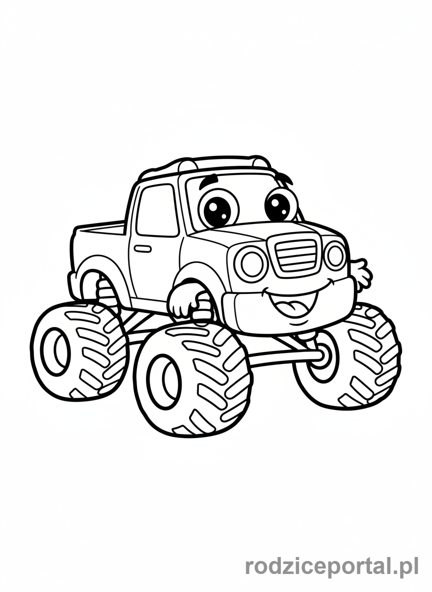 Kolorowanka Monster Truck - Uroczy Monster Truck