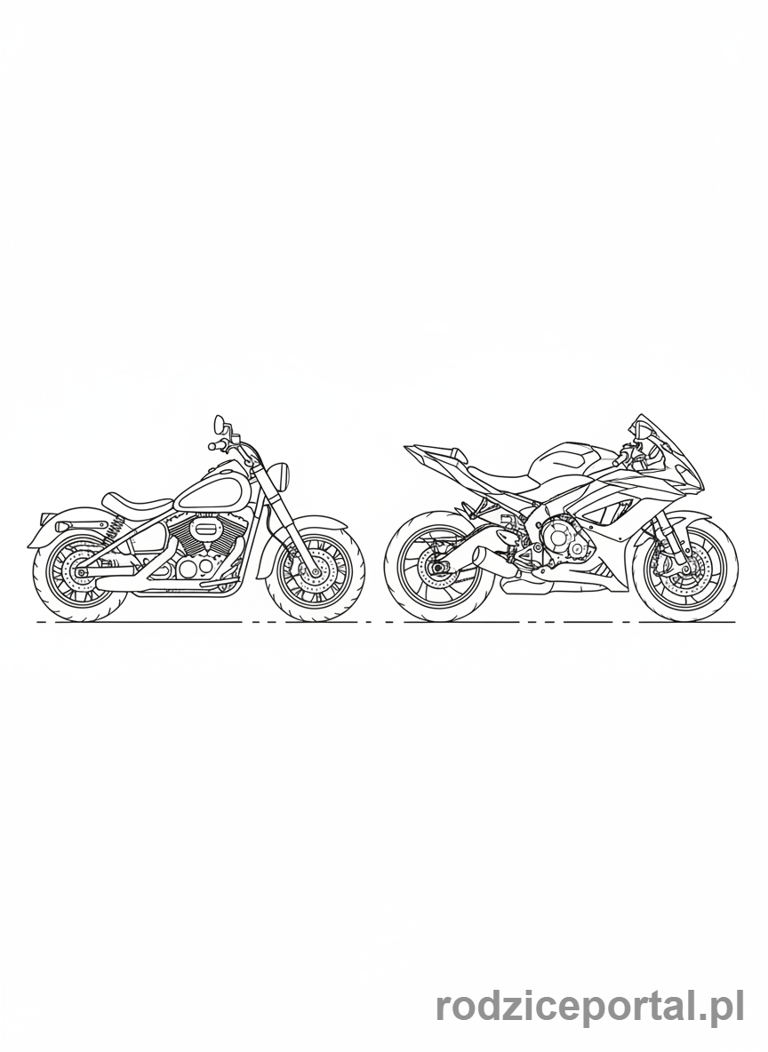 Kolorowanka Motor - Dwa motocykle obok siebie