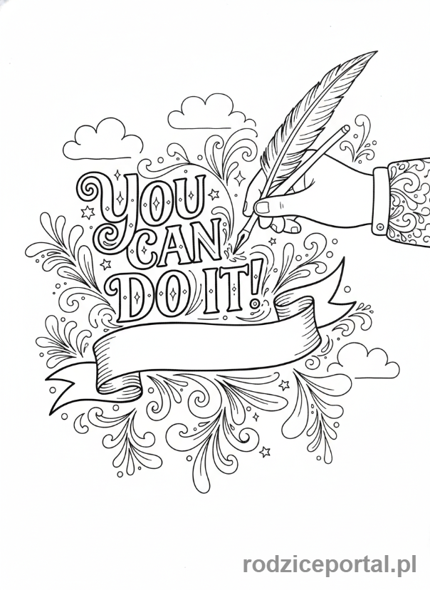 Kolorowanka Motywacja - Możesz to zrobić!