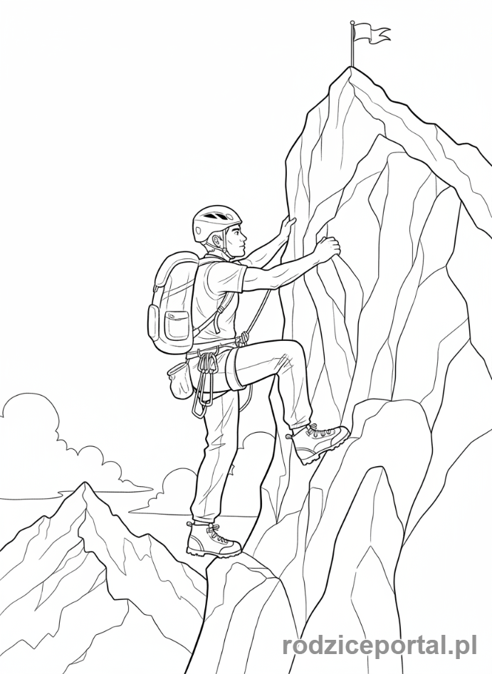 Kolorowanka Motywacja - Wspinaczka na szczyt