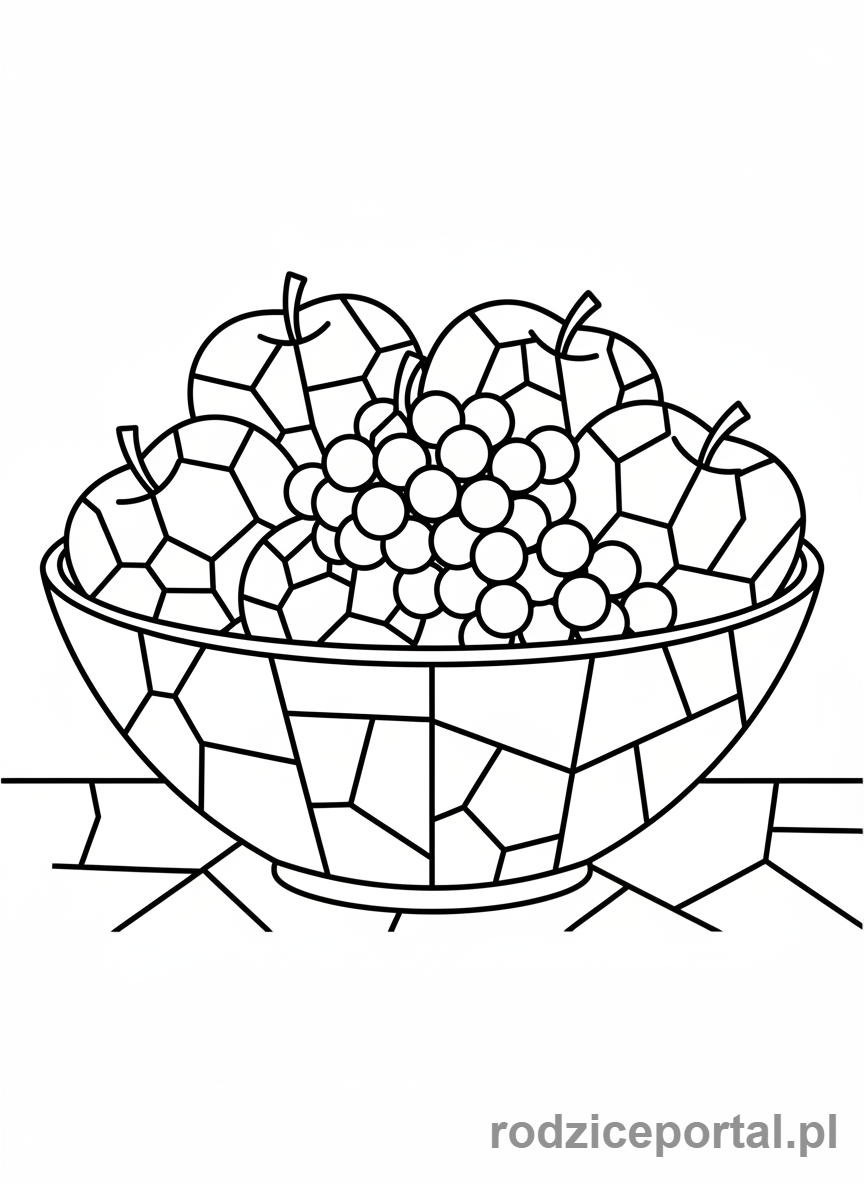 Kolorowanka Mozaika - Owocowa mozaika