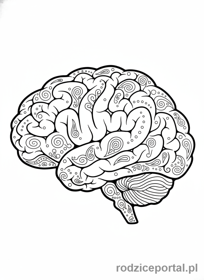Kolorowanka Mózg - Abstrakcyjny mózg