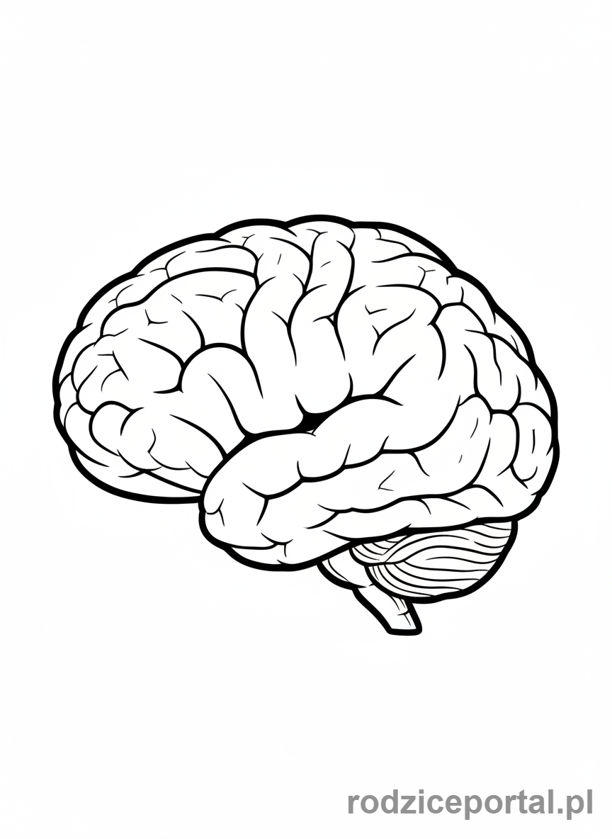 Kolorowanka Mózg - Mózg z płatami