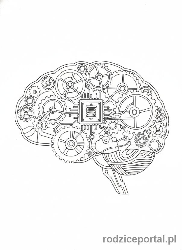 Kolorowanka Mózg - Mózg z trybami