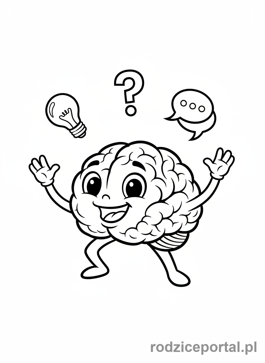 Kolorowanka Mózg - Mózg żonglujący