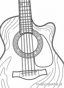 Kolorowanka Muzyka - Gitara akustyczna