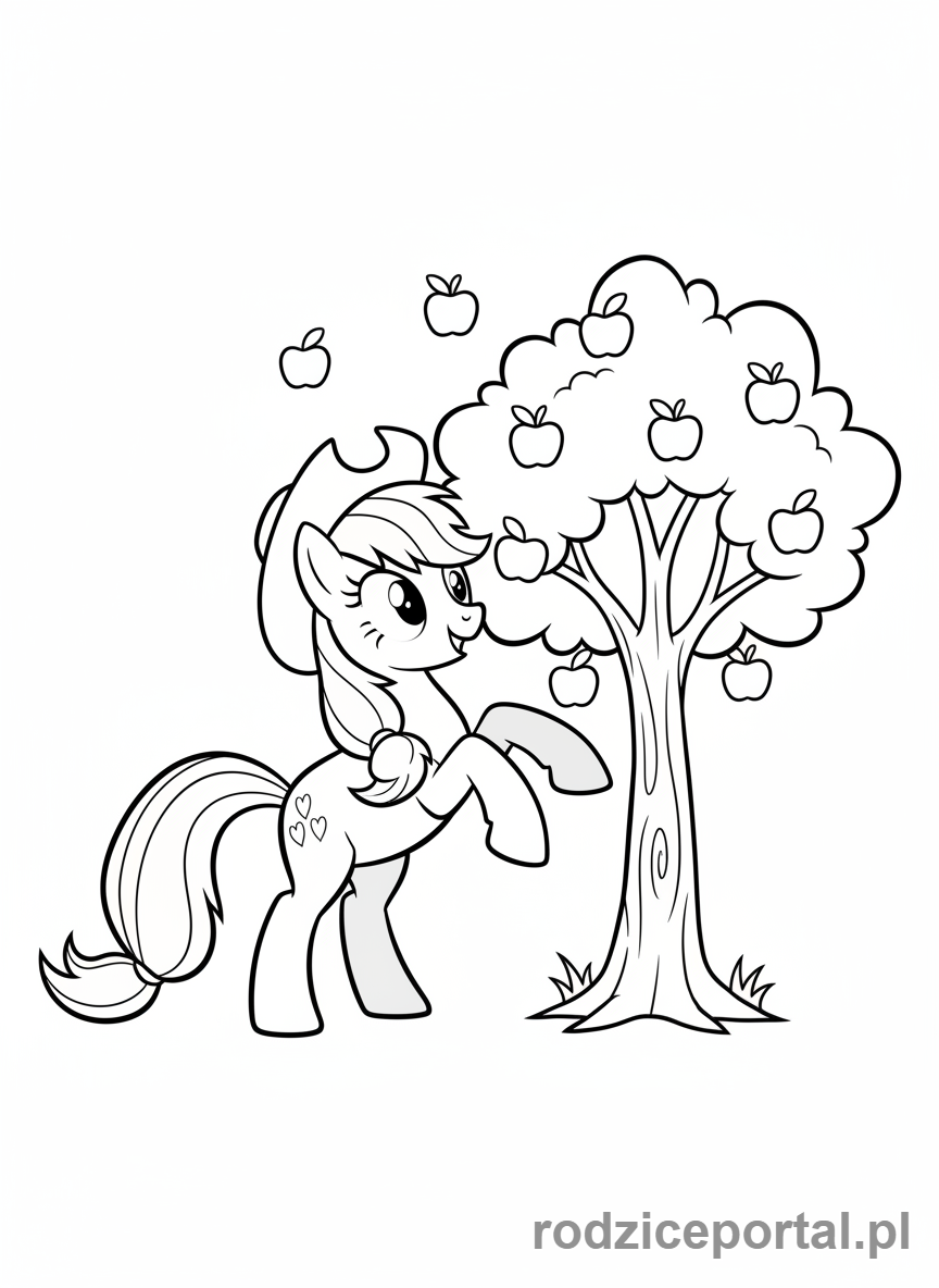 Kolorowanka My Little Pony - Applejack kopie jablka