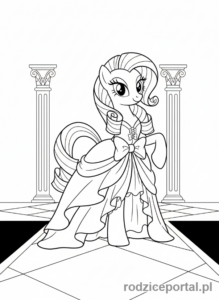 Kolorowanka My Little Pony - Rarity na pokazie mody
