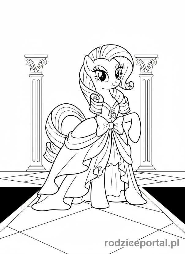 Kolorowanka My Little Pony - Rarity na pokazie mody