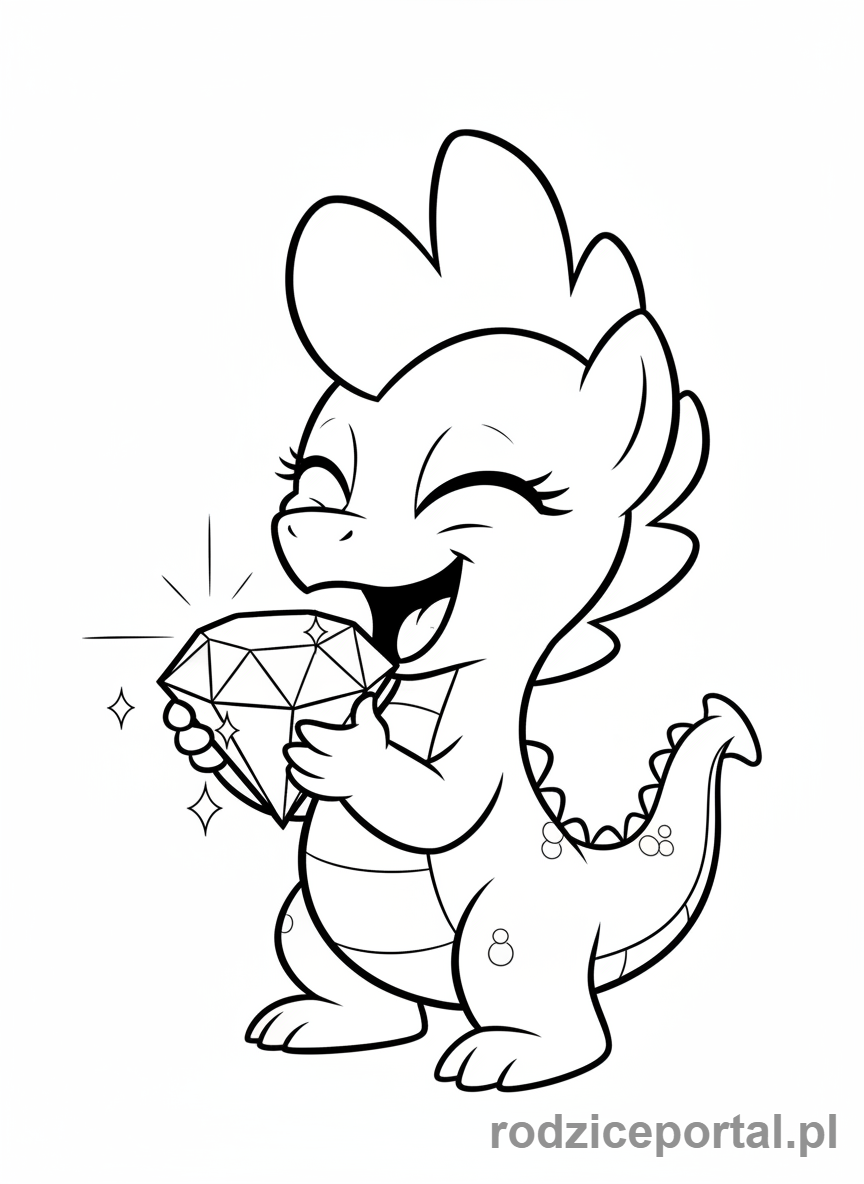 Kolorowanka My Little Pony - Spike je klejnot