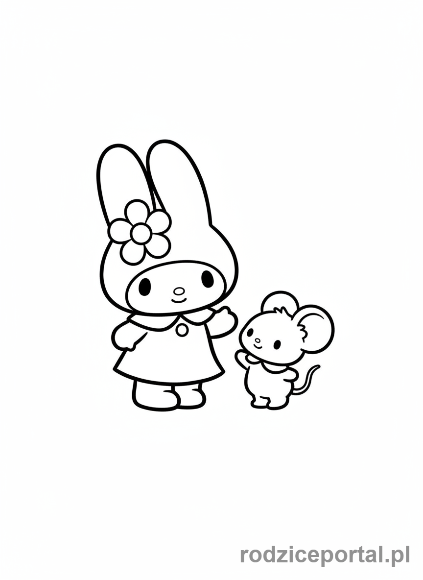 Kolorowanka My Melody - My Melody i Flat