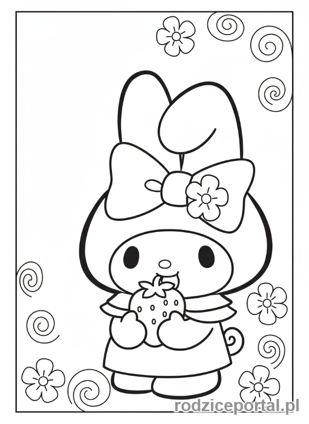 Kolorowanka My Melody - My Melody je truskawke