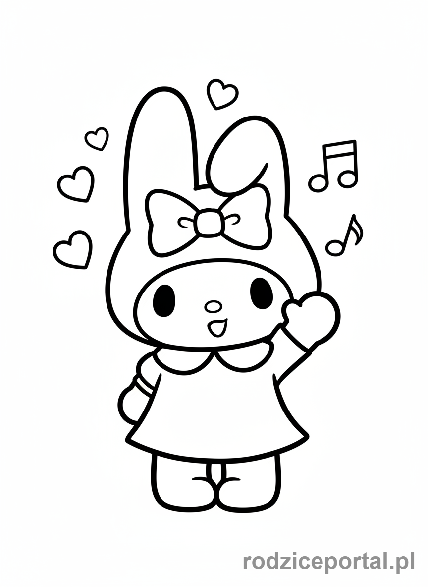 Kolorowanka My Melody - My Melody macha