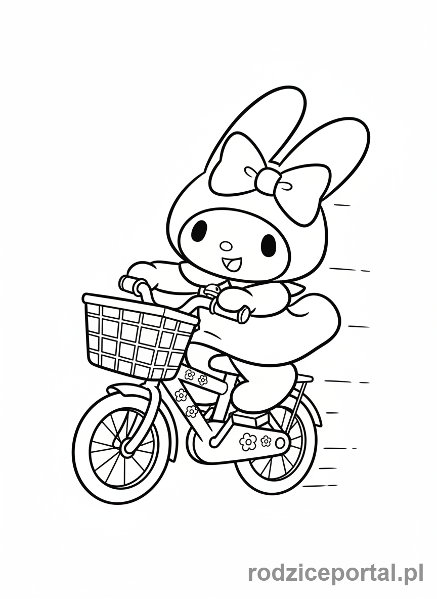 Kolorowanka My Melody - My Melody na rowerze