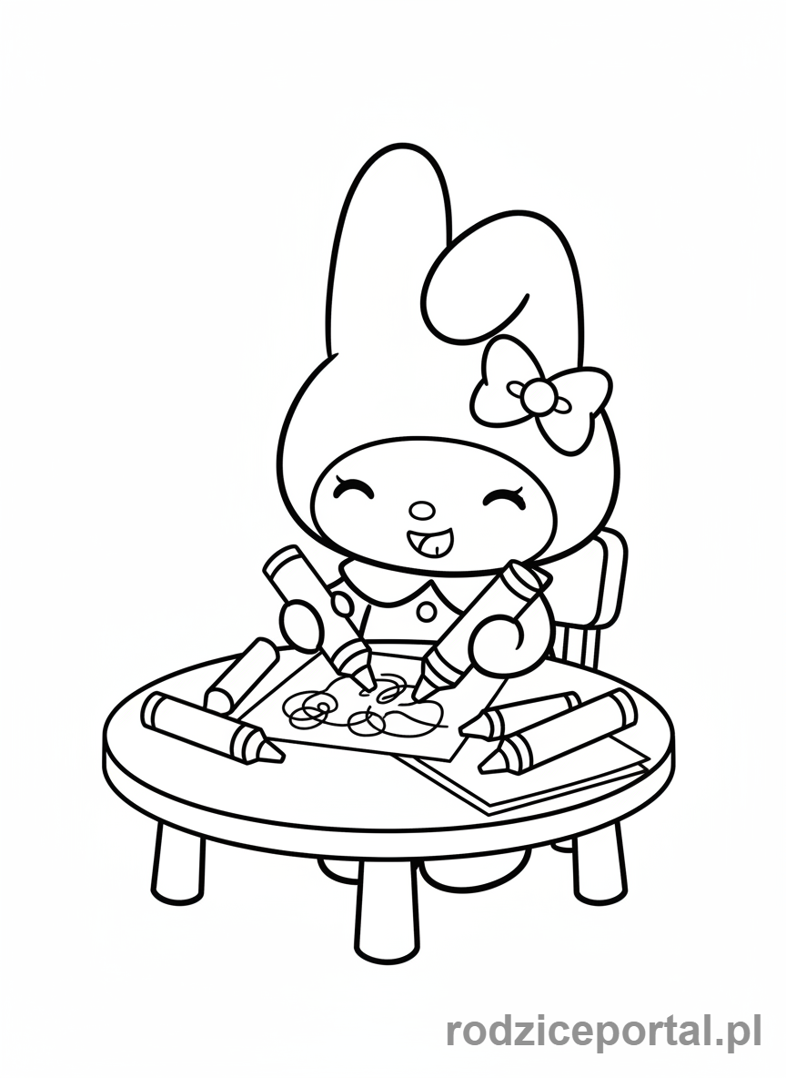 Kolorowanka My Melody - My Melody rysuje