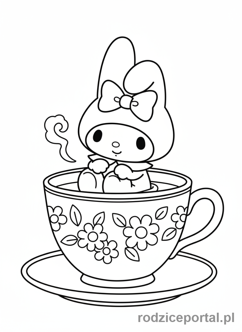Kolorowanka My Melody - My Melody w filizance