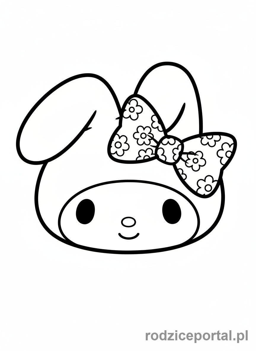 Kolorowanka My Melody - My Melody z kokarda