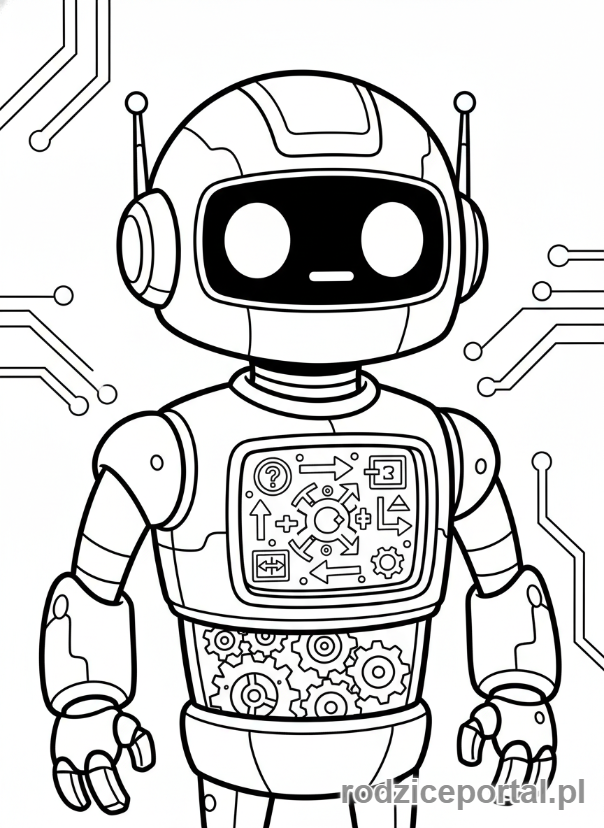 Kolorowanka Myślenie Logiczne - Robot logiczny
