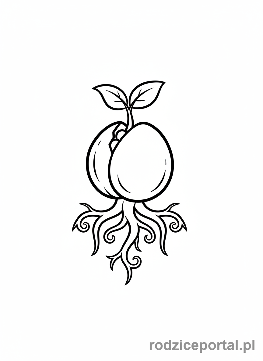 Kolorowanka Nasiona - Kiełkujące nasiono