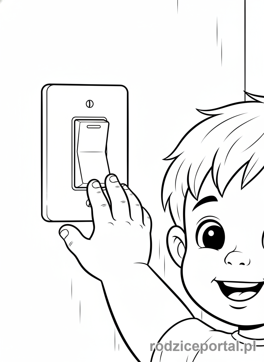 Kolorowanka Natura Ochrona - Dziecko gasi światło