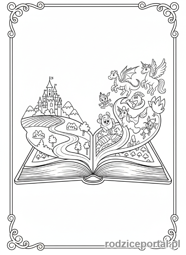 Kolorowanka Nauka Czytania - Otwarta książka z magią