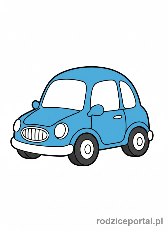 Kolorowanka Nauka Kolorów - Niebieski Samochód