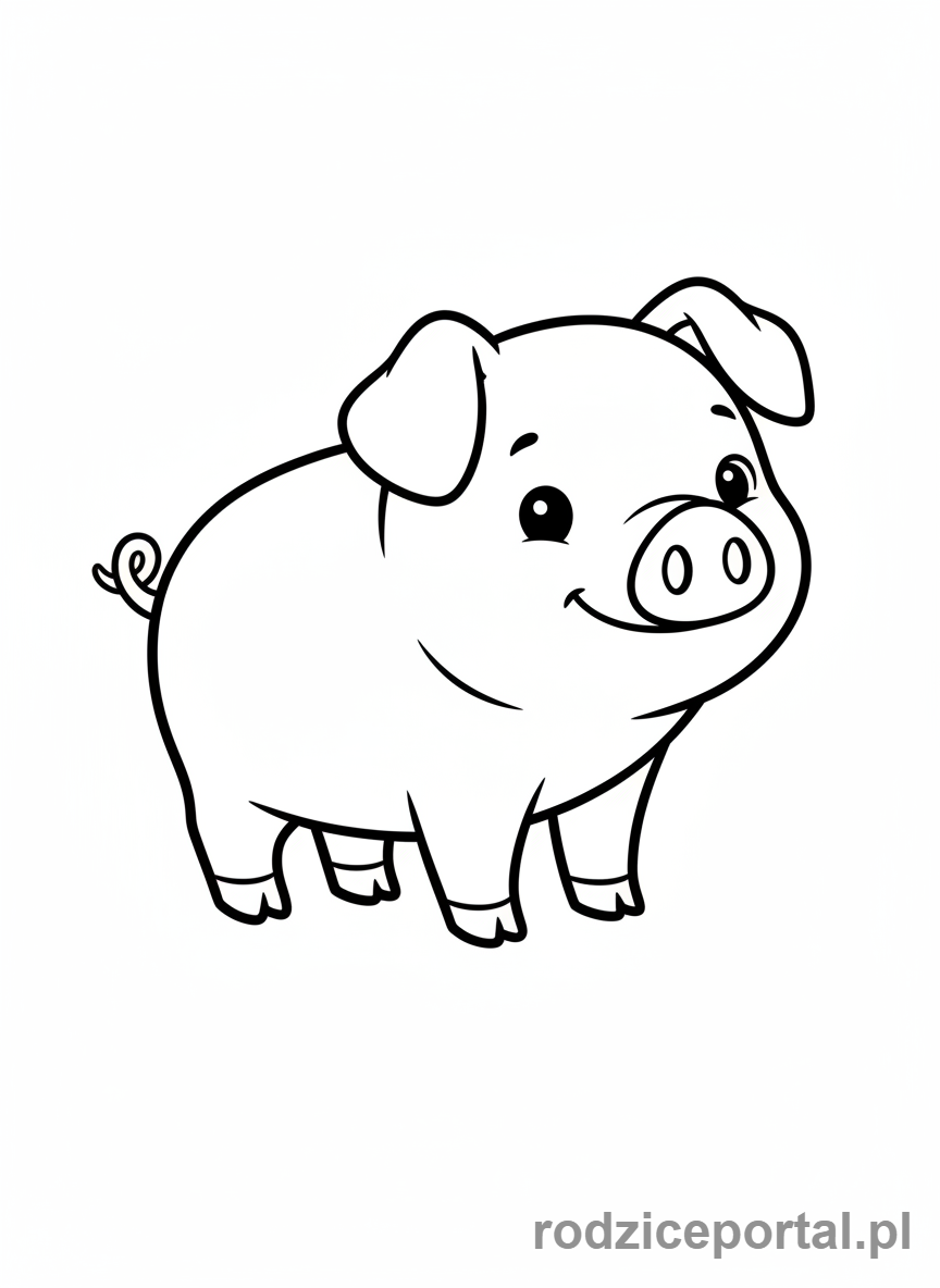 Kolorowanka Nauka Kolorów - Różowa Świnka