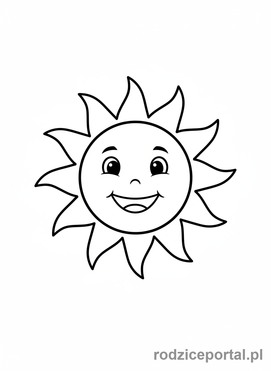Kolorowanka Nauka Kolorów - Żółte Słońce
