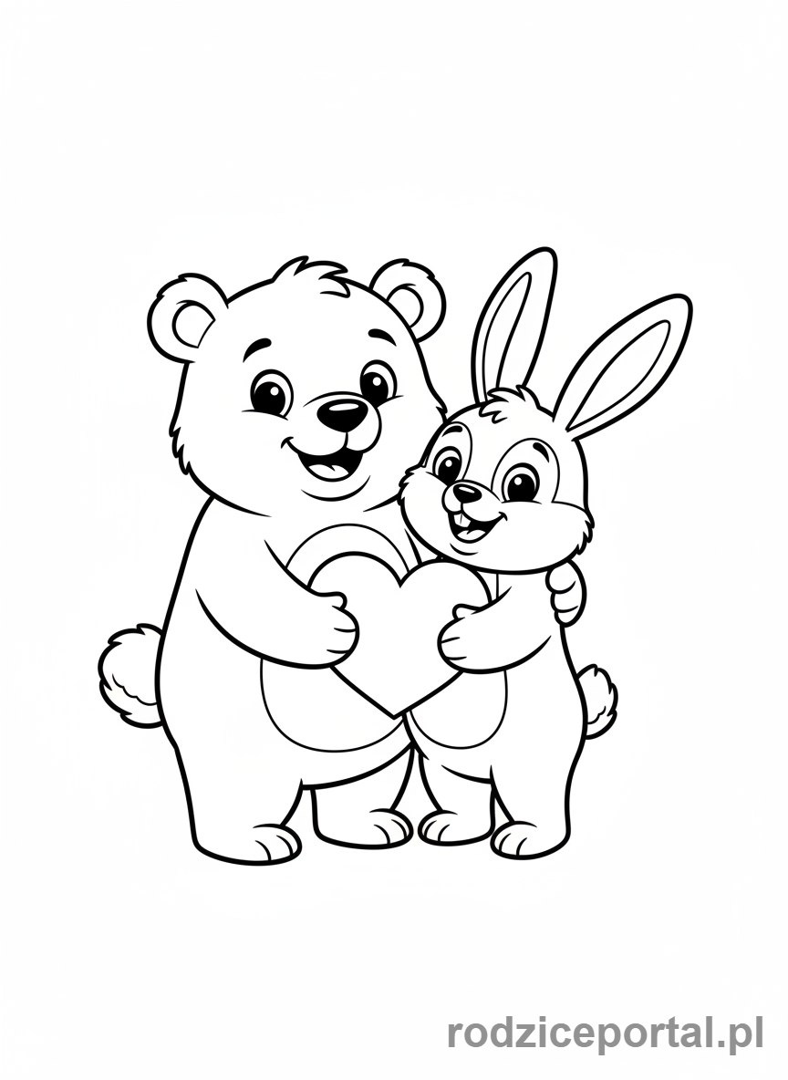 Kolorowanka Nauka Kształtów - Zwierzęta z sercem