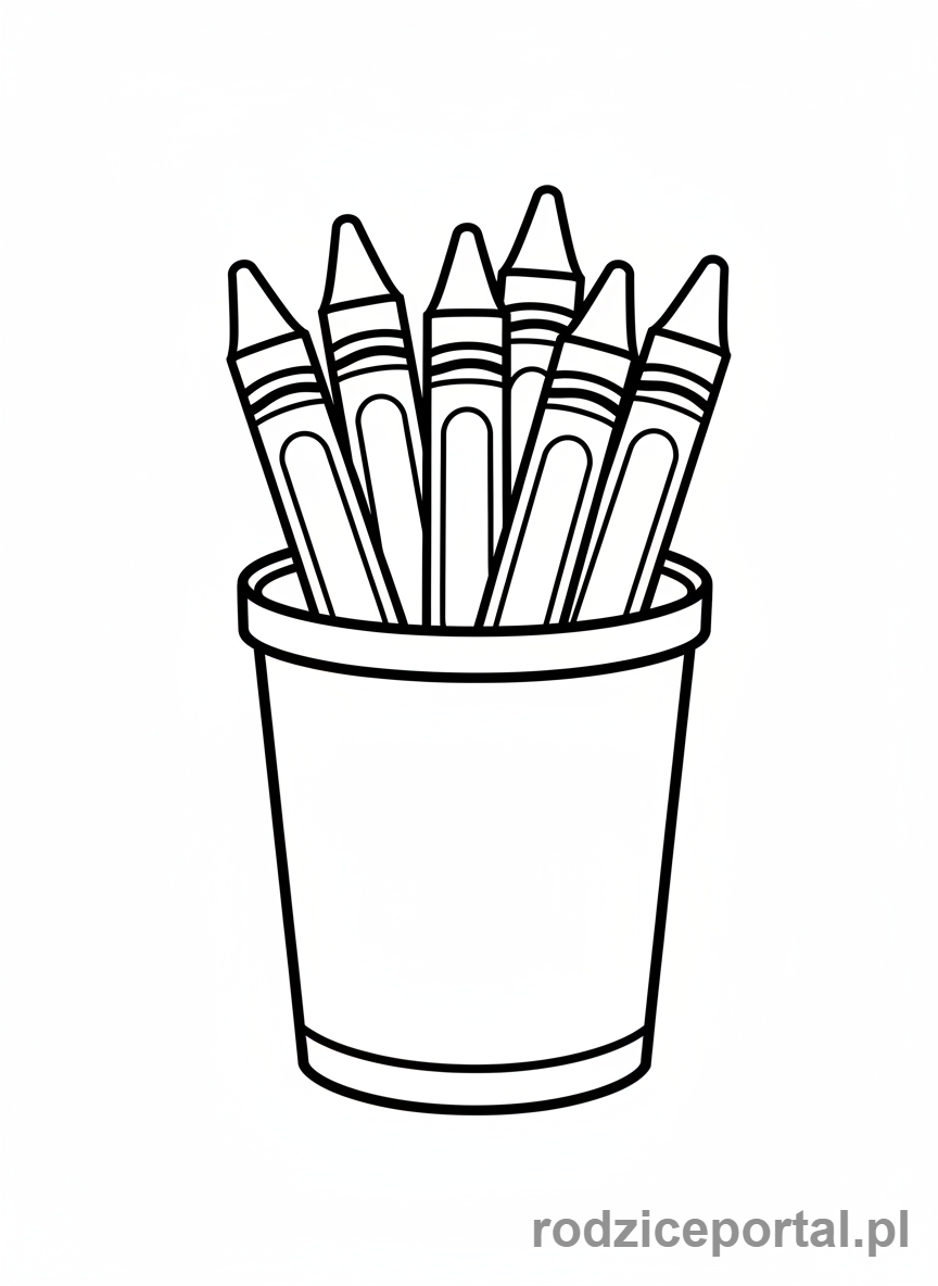 Kolorowanka Nauka Liczenia - Siedem kredek w kubku