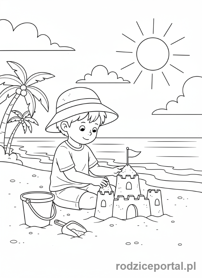 Kolorowanka Nauka Miesięcy - CzerwiecPlazaSlonce