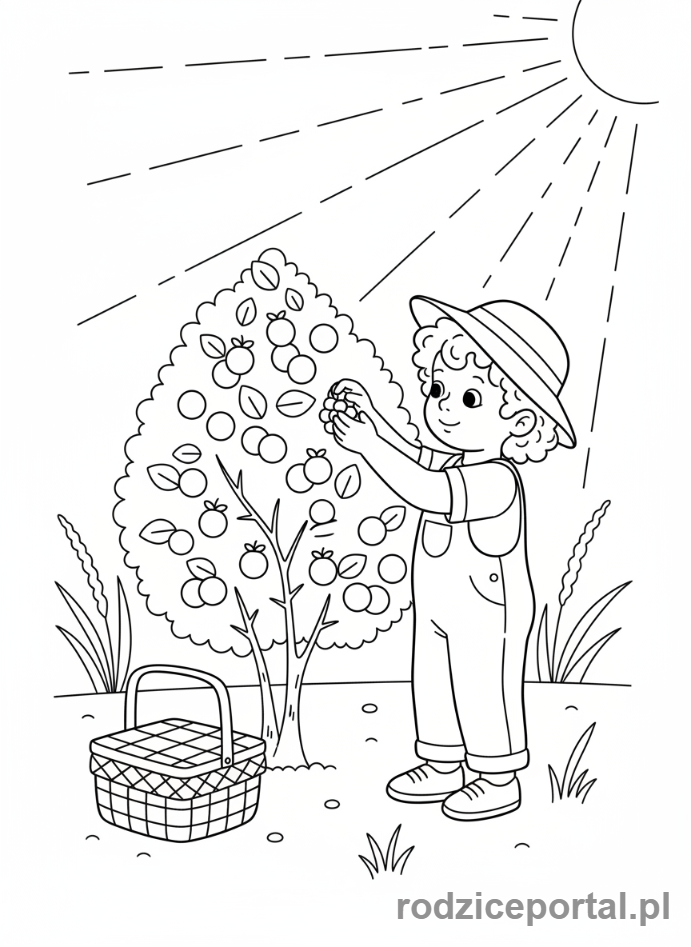 Kolorowanka Nauka Miesięcy - SierpienOwocePiknik