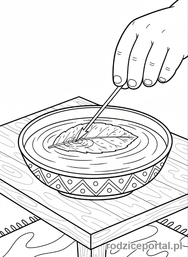 Kolorowanka Nauka Orientacji - Dziecko tworzące prosty kompas