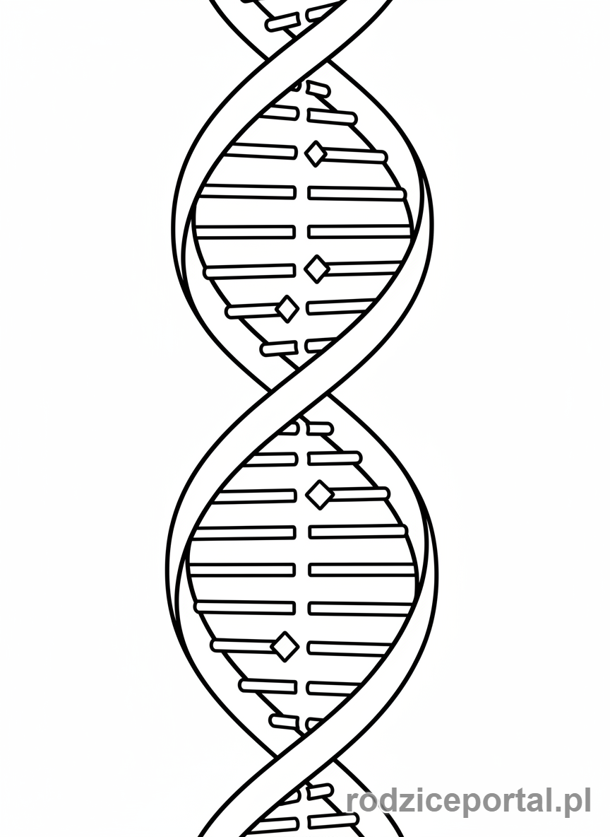 Kolorowanka Nauka - Podwójna helisa DNA