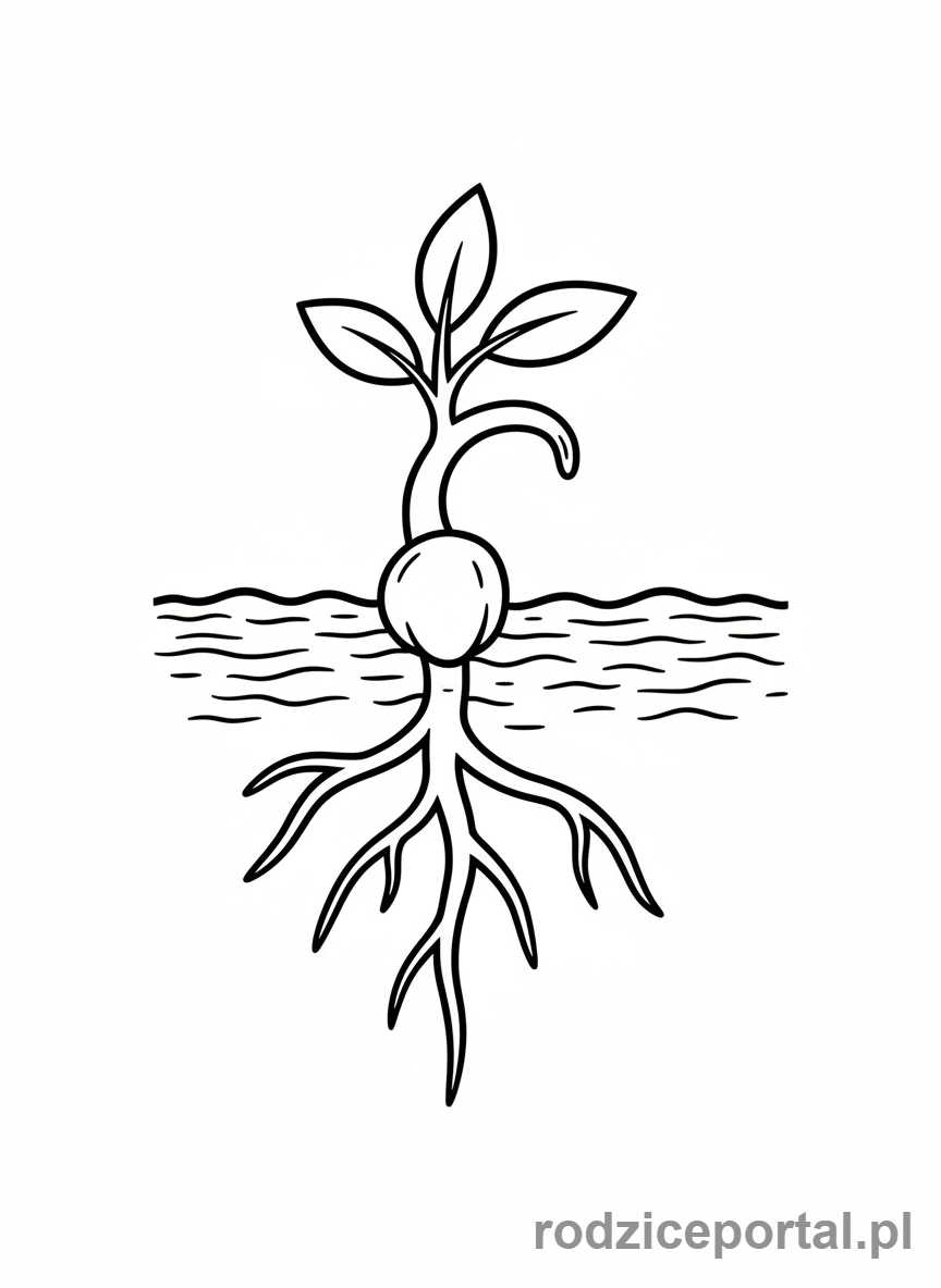 Kolorowanka Nauka Przez Obraz - Roślina rosnąca z nasiona