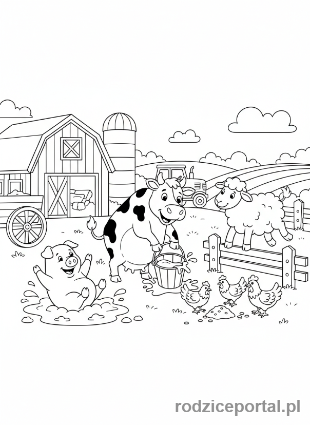 Kolorowanka Nauka Przez Obraz - Zwierzęta na farmie