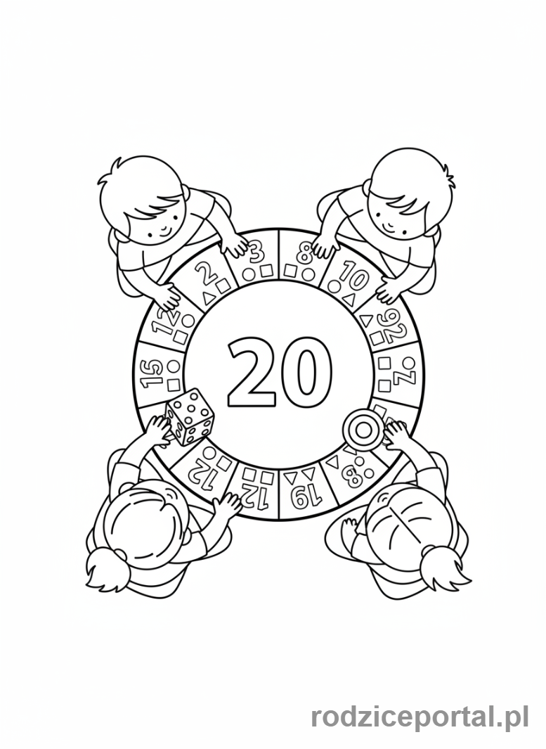 Kolorowanka Nauka Przez Zabawę - Gra planszowa z liczbami