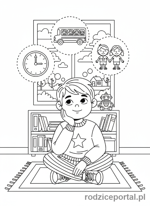Kolorowanka Nauka Punktualności - Dziecko rozumie wartość punktualności